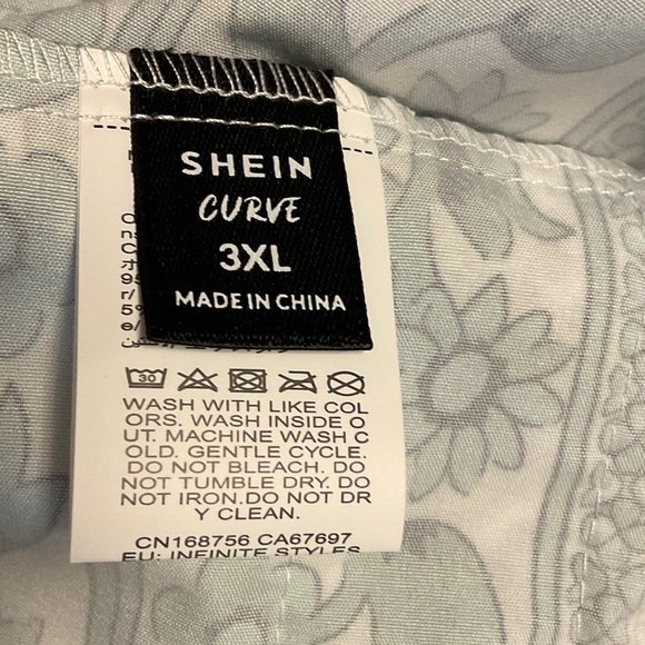 SHEIN Floral Midi Dress - White and Green - Picture 7 of 8